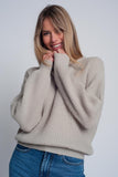 Ribbed Jumper in Light Grey