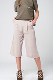 Tailored Beige Culotte With Pockets