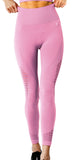 Mesh Seamless Legging With Ribbing Detail - Pink