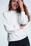 Cream Colored Sweatshirt With Long Sleeves