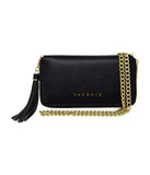 Trouvaille Pebbled Leather Smartphone Wristlet & Crossbody Wallet - Black