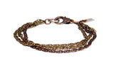 Mens Multi Chain Copper and Brass Bracelet