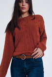 Woven Sweater in Orange