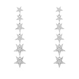 Graduated Star Drop Earring Sterling Silver