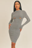 Sassy Stripes Midi Bodycon Dress