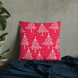 Red Christmas Tree Cushion Cover