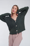 Chunky Knit Cardigan in Khaki