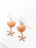 Statement Earrings With Shell and Starfish Charms