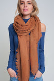 Lightweight Knitted Scarf in Orange