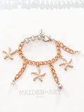 Statement Bracelet With Starfish Charms and Pearls